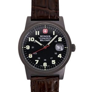 Swiss Military Wenger Vintage 1990's Quartz Men's Black Dial Black Case Watch